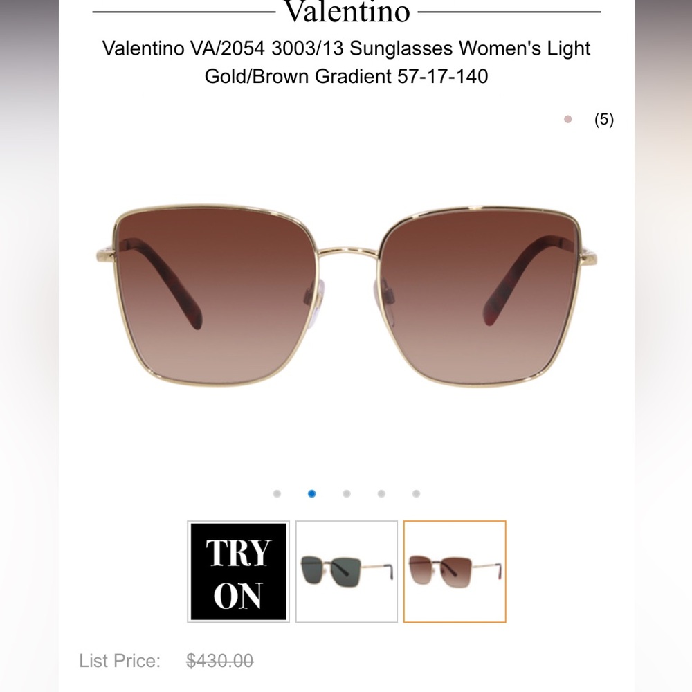Valentino Garavani gold/brown gradient Sunglasses